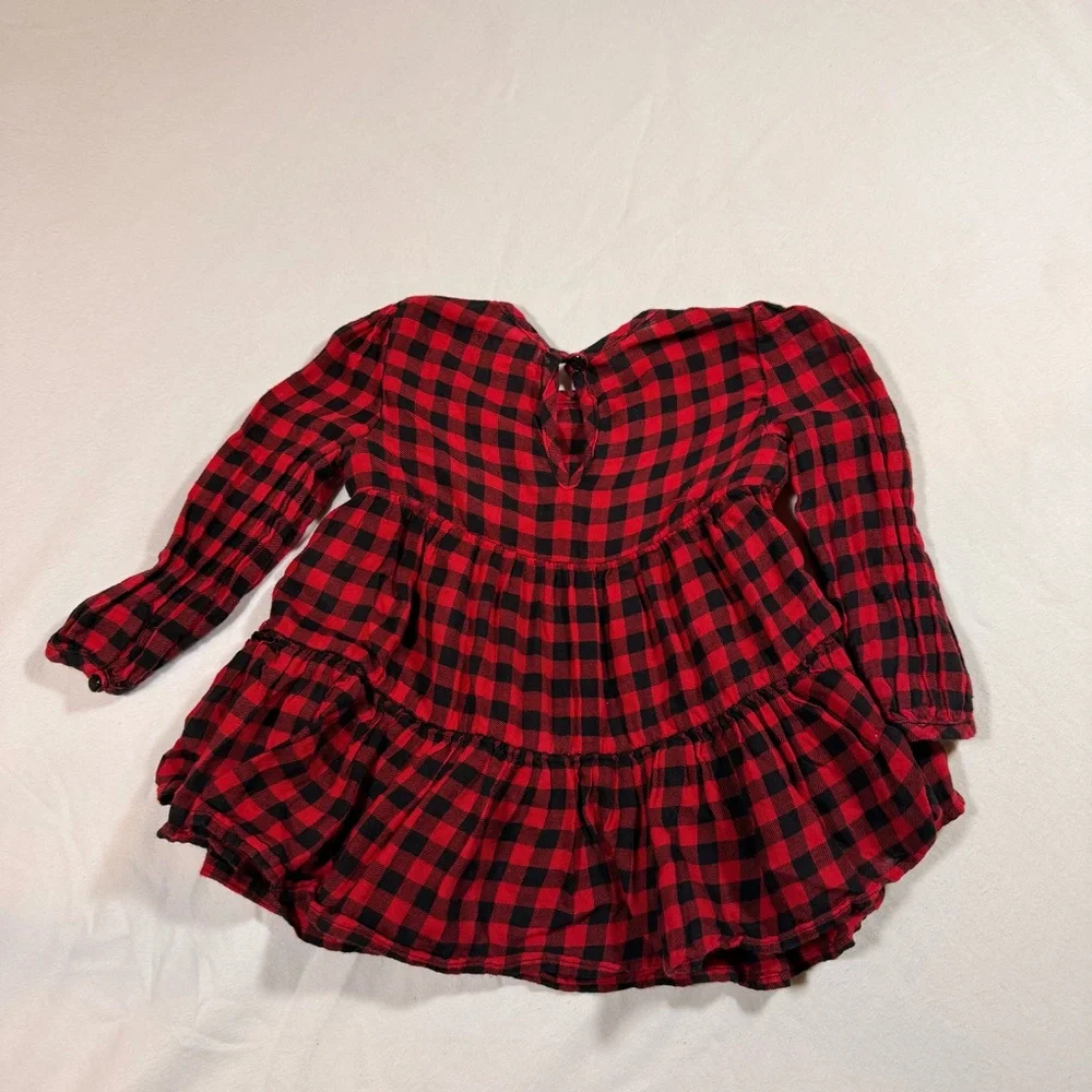 Ralph Lauren Baby 12 Month Buffalo Plaid Dress Red/Black Embordered‎ Pony Luxury